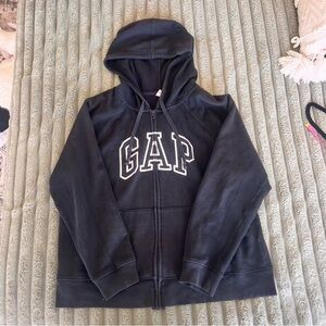 SOLD GAP Unixsex Black Full Zip Hoodie Sweatshirt- Size XL